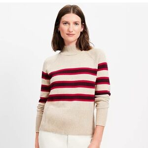 Loft stripped mock sweater size XL